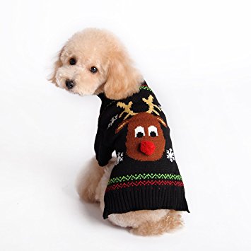 HAPEE Menpet Pet Holiday Cartoon Reindeer Dog Sweater