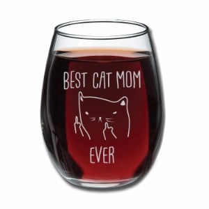 Gelid Best Cat Mom Ever Funny Wine Glass 15oz