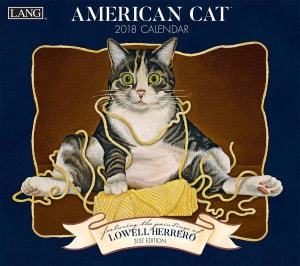 LANG - 2018 Wall Calendar - "American Cat" - Artwork By Lowell Herrero