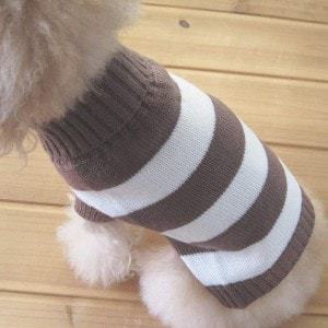 Turtleneck Stripes Dog Wool Sweater