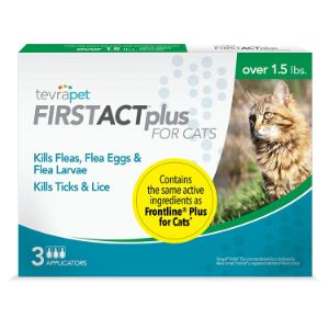 TevraPet FirstAct Plus Flea and Tick Topical for Cats over 1.5lbs
