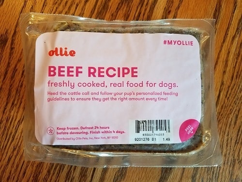 Ollie Beef Recipe Packaging