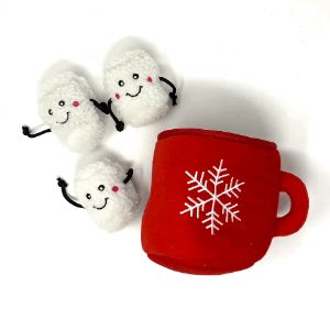 Muttropolis Hot Cocoa and Marshmallows Burrow Dog Toy