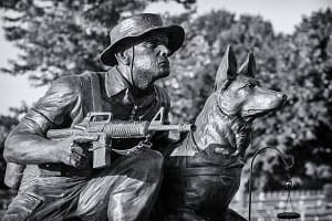 Military working dog statue