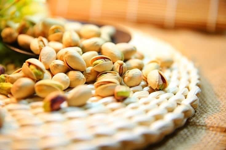 pistachios on table