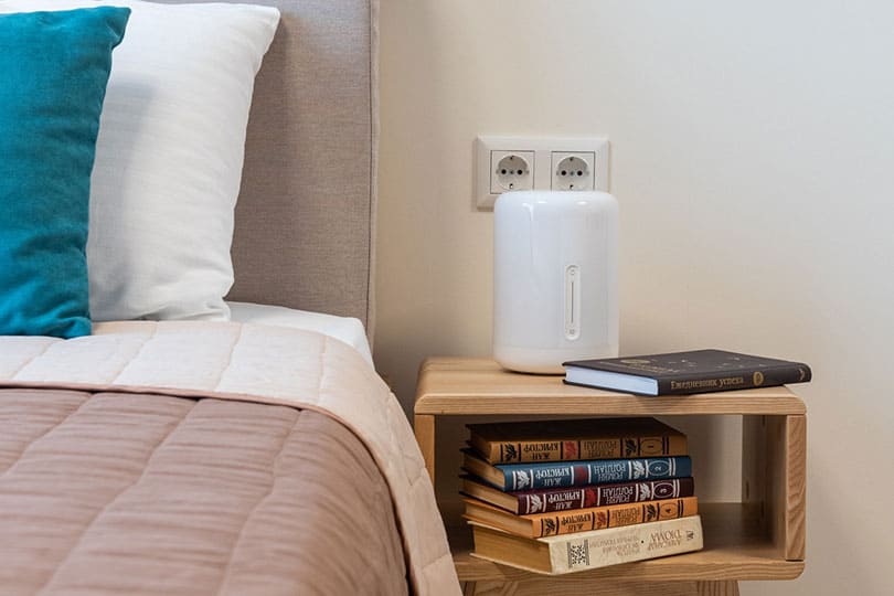 humidifier on a side table